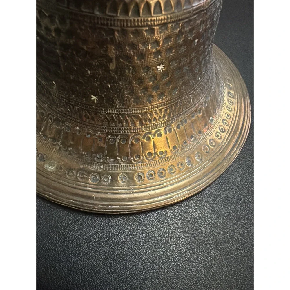 Antique Old Fine Silver Inlay Bidri Work Iron Hookah Base Pot Collectible!!